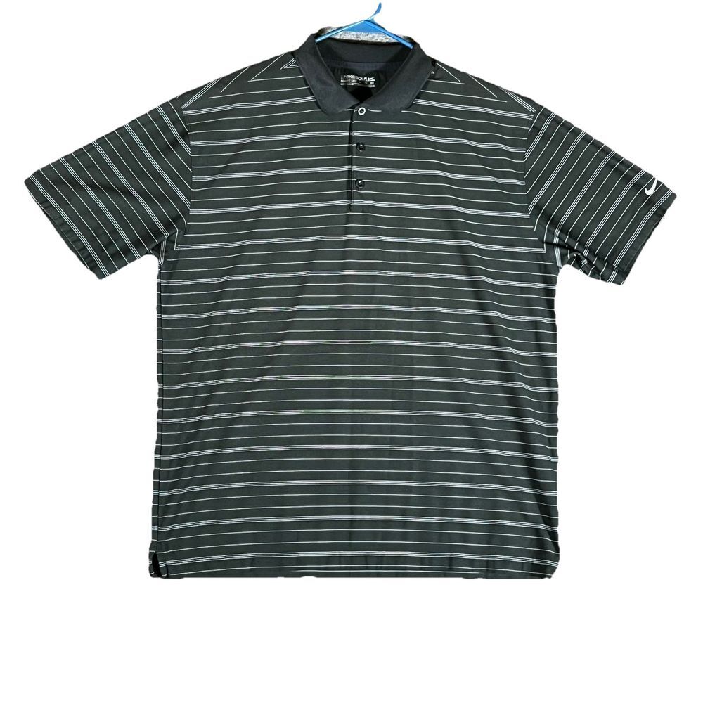 Nike Golf Nike Fit Dry Polo Mens Size XL Black Stripe Polyester Short Sleeve